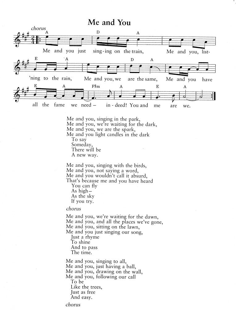 Me And You Sheet Barry Louis Polisar